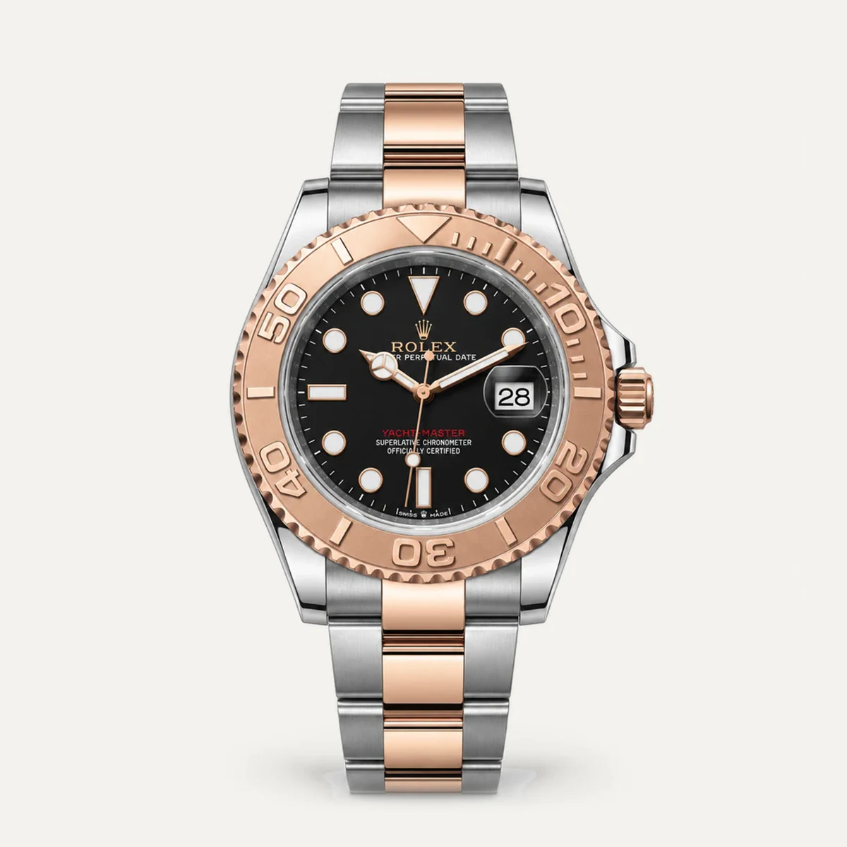 Rolex Yacht-Master 40, Black dial · Oyster — illustrative render, not a photograph of the piece