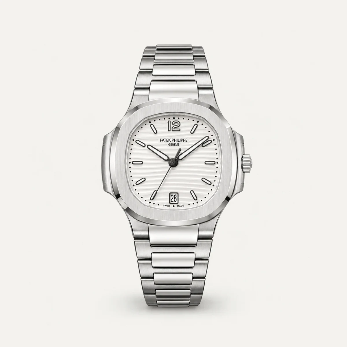 Patek Philippe Nautilus 7118/1A، ميناء أبيض · ستيل — صورة توضيحية وليست صورة للقطعة