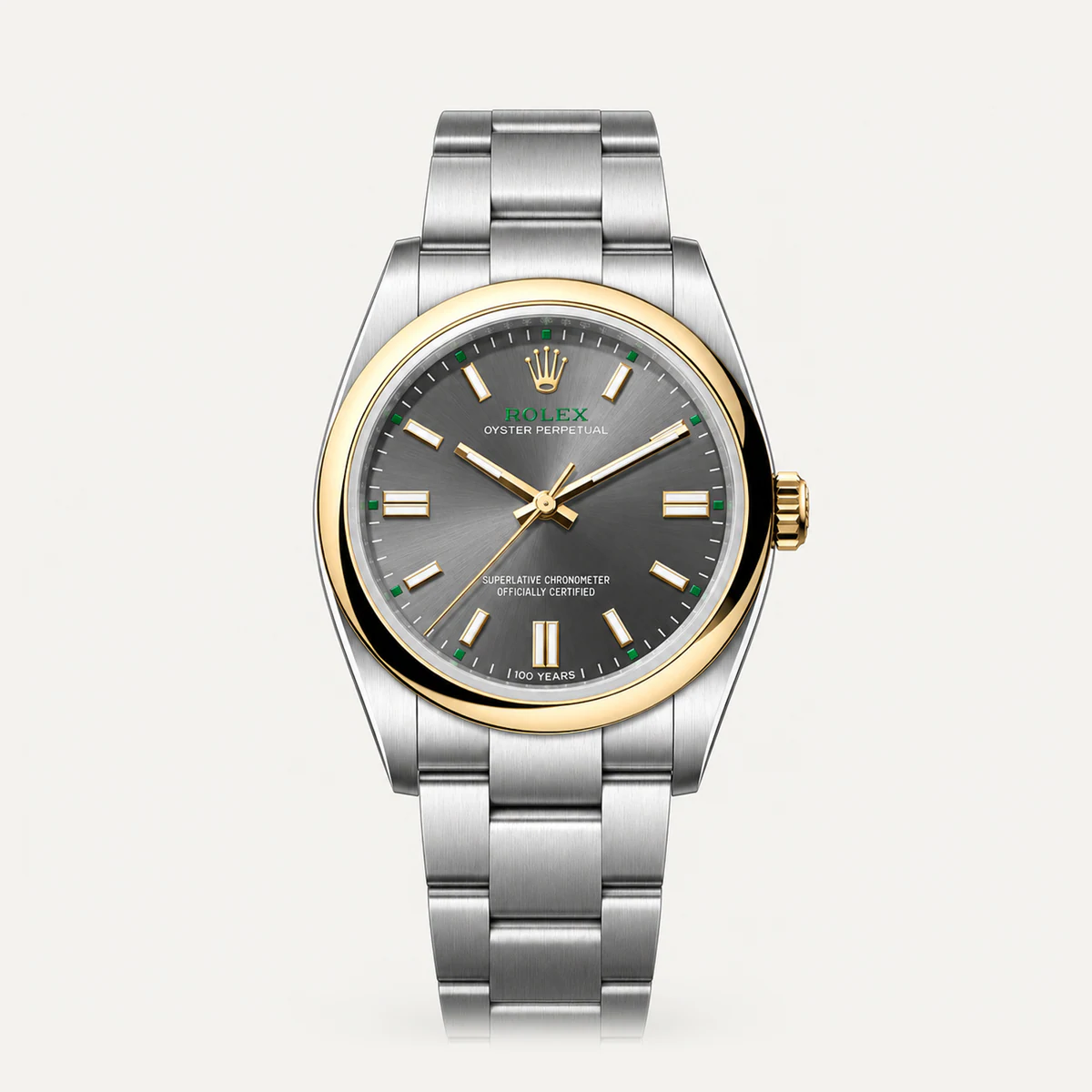 Rolex Oyster Perpetual 36, Slate grey dial — illustrative render, not a photograph of the piece
