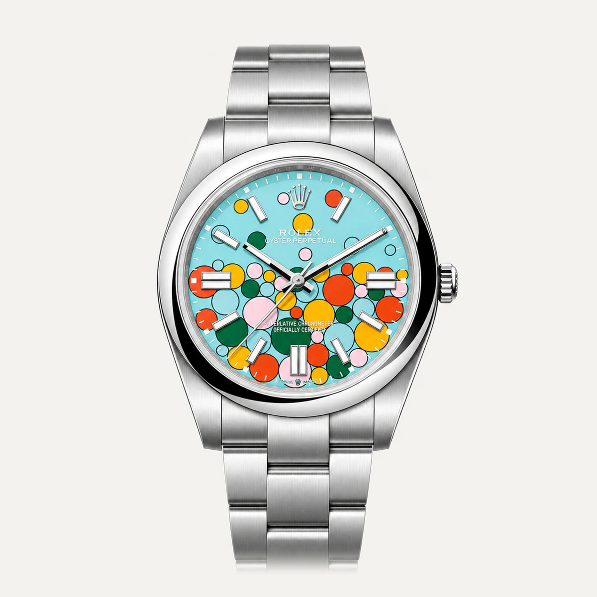 Rolex Oyster Perpetual 41، ميناء نقش الفقاعات الاحتفالي — صورة توضيحية وليست صورة للقطعة