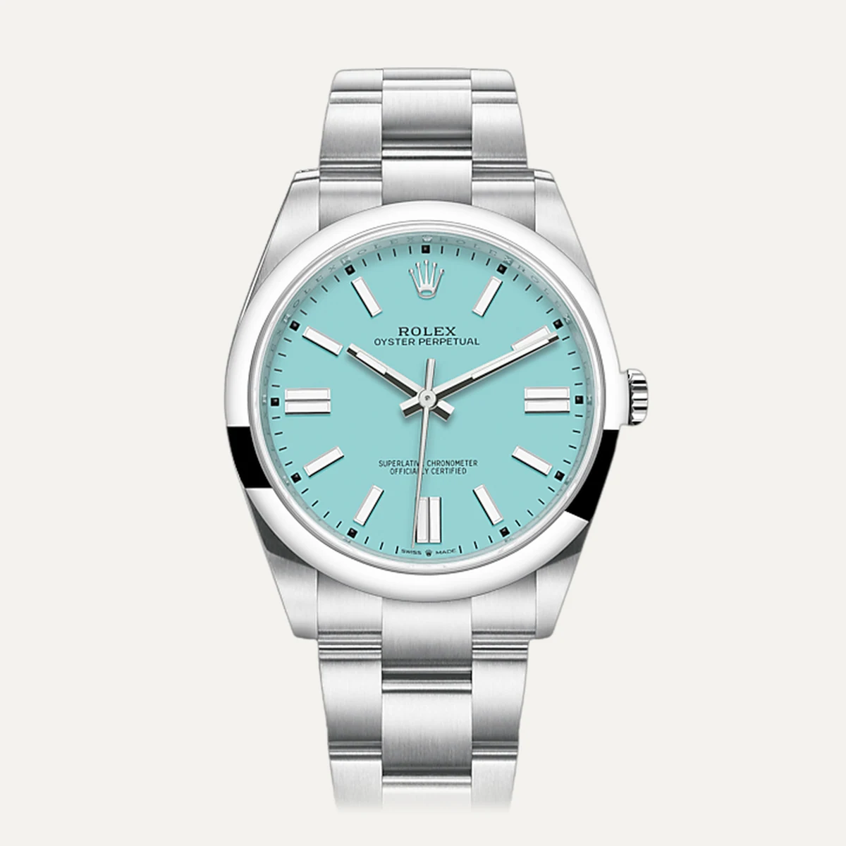 Rolex Oyster Perpetual 41، ميناء فيروزي — صورة توضيحية وليست صورة للقطعة