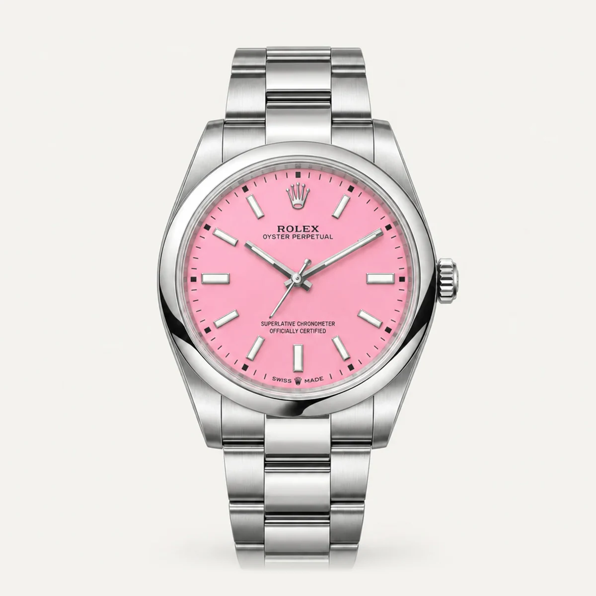Rolex Oyster Perpetual 41، ميناء وردي فاتح — صورة توضيحية وليست صورة للقطعة
