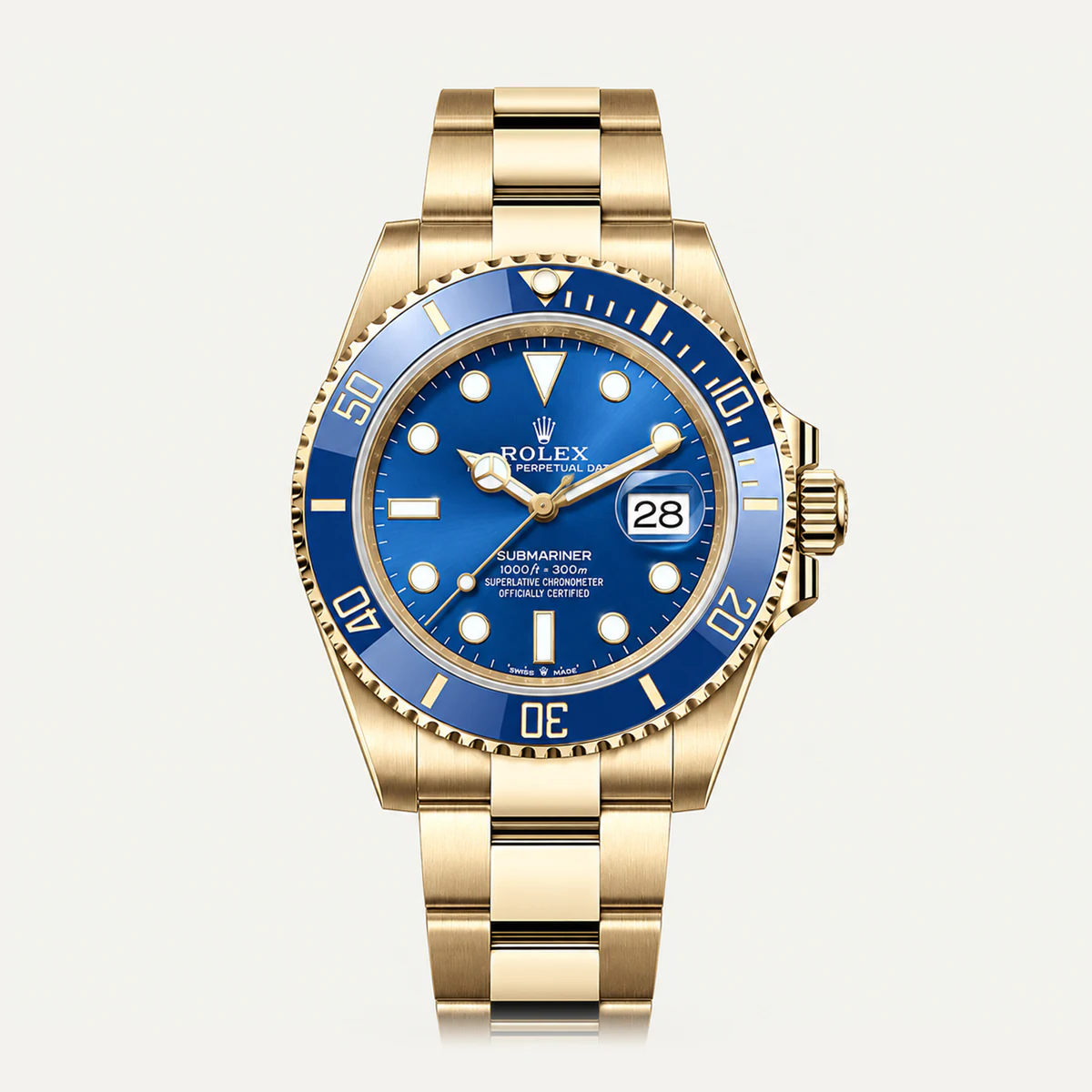 Rolex Submariner 41، ميناء أزرق · سوار أويستر — صورة توضيحية وليست صورة للقطعة