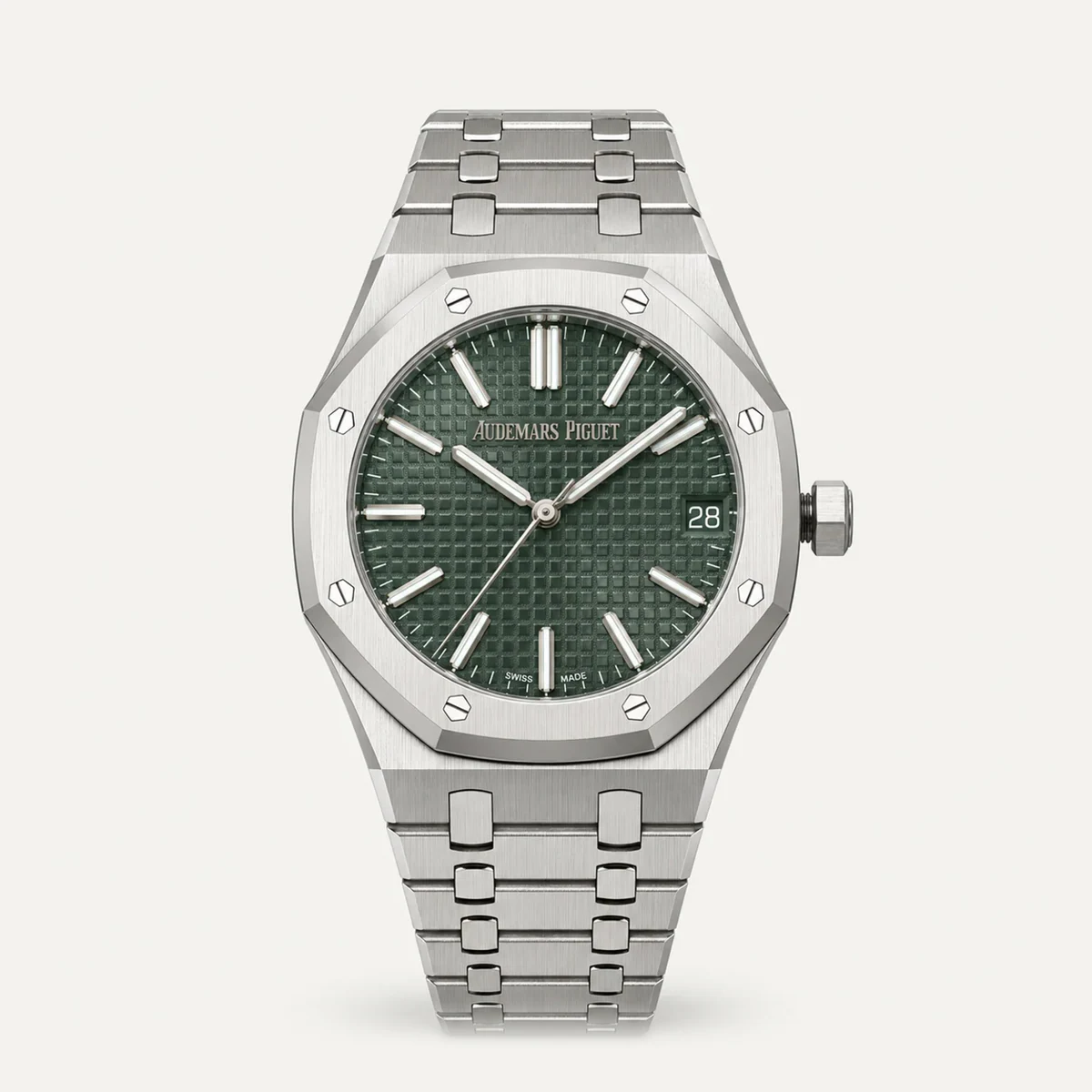 Audemars Piguet Royal Oak 41, Green dial — illustrative render, not a photograph of the piece