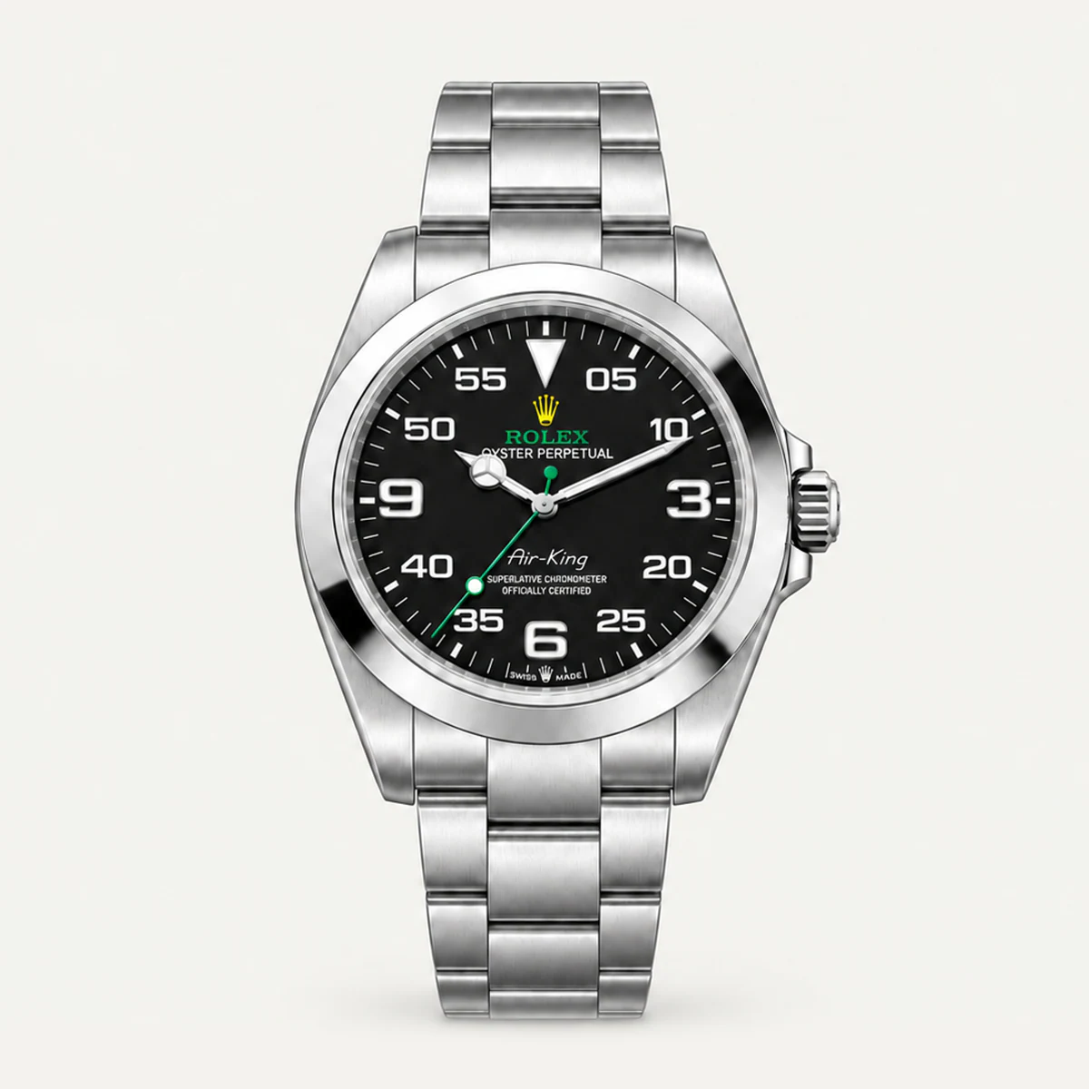 Rolex Air-King 40، ميناء «إير كينغ» أسود — صورة توضيحية وليست صورة للقطعة