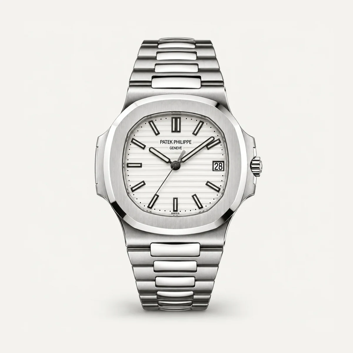Patek Philippe Nautilus 5711/1A، ميناء أبيض · ستيل — صورة توضيحية وليست صورة للقطعة