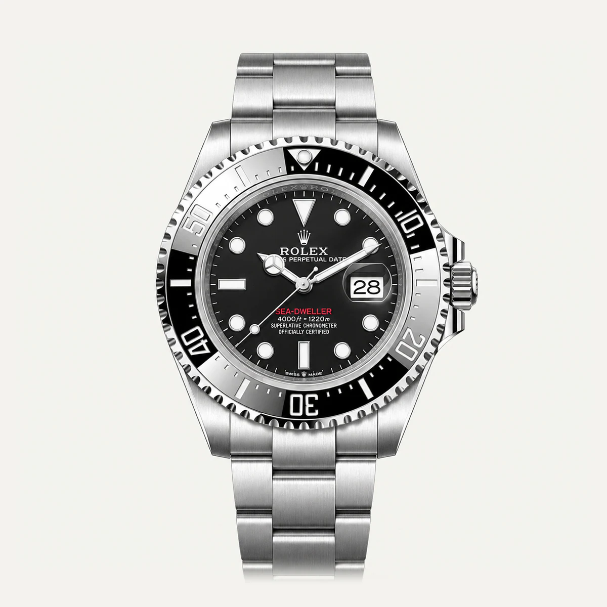 Rolex Sea-Dweller 43، ميناء أسود — صورة توضيحية وليست صورة للقطعة